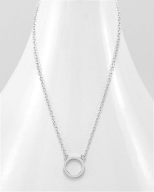17" CIRCLE NECKLACE STERLING SILVER