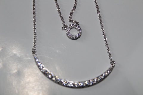 DOUBLE STRAND CRYSTAL NECKLACE CRESCENT MOON