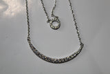DOUBLE STRAND CRYSTAL NECKLACE CRESCENT MOON