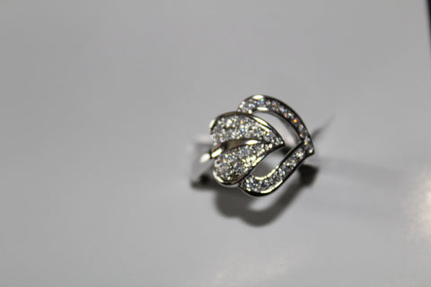 DOUBLE HEART CRYSTAL RING