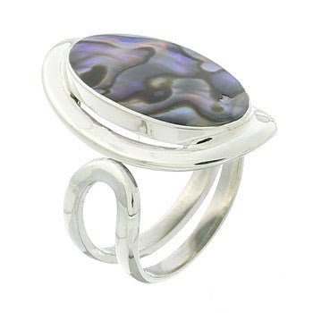 ABALONE SHELL RING STERLING SILVER